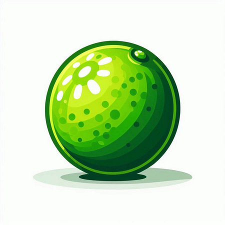 Illustration of green lime isolated on white background. Vector illustration.のイラスト素材