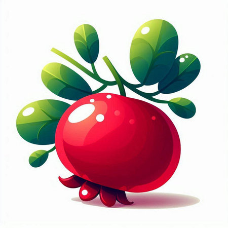 Red pomegranate on a white background. Vector illustration.のイラスト素材