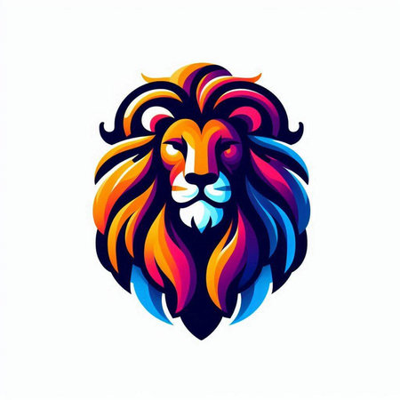 Lion head. Hand drawn vector illustration. Isolated on white background.のイラスト素材
