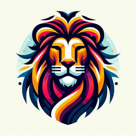Lion head with colorful pattern. Vector illustration for your design.のイラスト素材