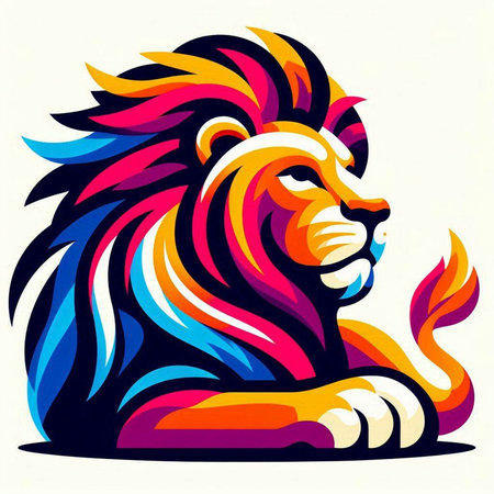 lion head, vector illustration, isolated on a white background.のイラスト素材