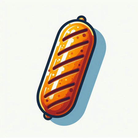 Sausage icon. Vector illustration isolated on a white background.のイラスト素材