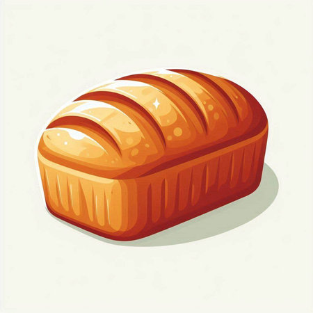 Illustration of a loaf of bread isolated on a white background.のイラスト素材