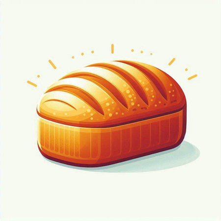 Illustration of a loaf of bread isolated on a white background.のイラスト素材