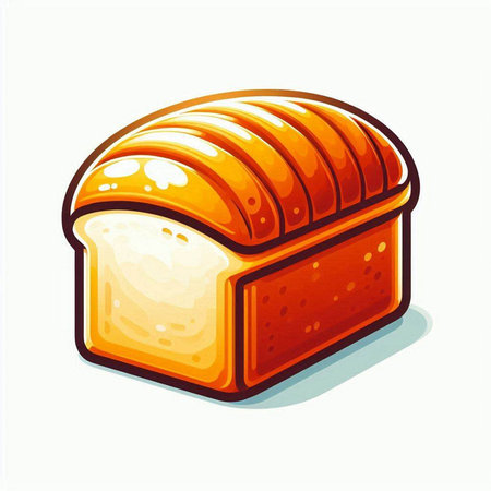 Illustration of a loaf of bread on a white background. Vector illustrationのイラスト素材