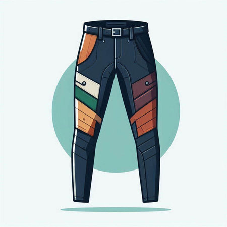 Fashionable jeans. Vector illustration of a man's pants.のイラスト素材