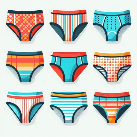Set of colorful panties. Vector illustration in cartoon style. EPS 10のイラスト素材