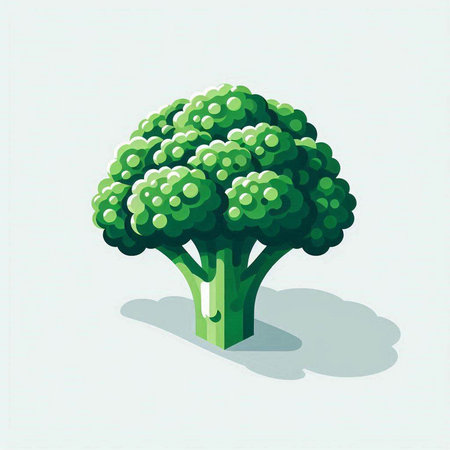 Broccoli vegetable vector illustration. Isolated on a white background.のイラスト素材
