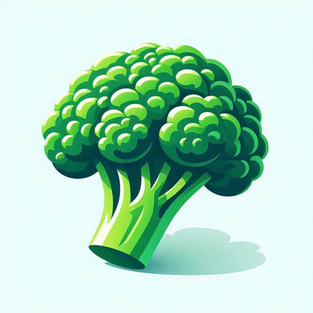 Broccoli on white background, vector illustration, eps 10.のイラスト素材