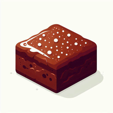 Illustration of a piece of chocolate cake on a white background.のイラスト素材