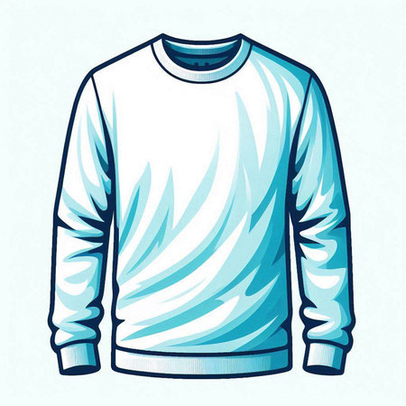 Blue sweater isolated on white background, vector illustration in sketch style.のイラスト素材