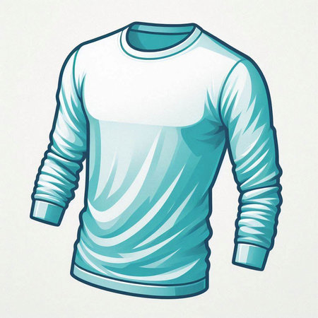 T-shirt design. Vector illustration of a blue sweater on a white background.のイラスト素材