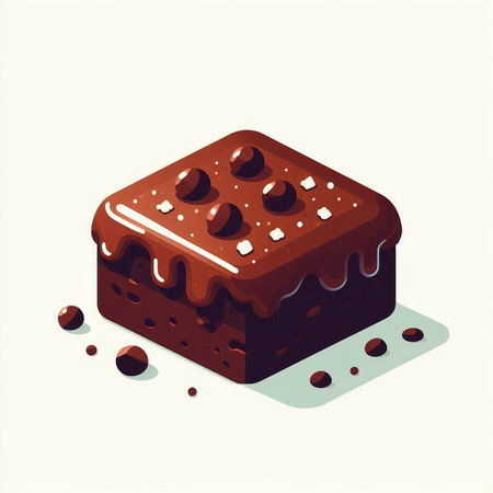 Chocolate cake with coffee beans on a white background. Vector illustration.のイラスト素材