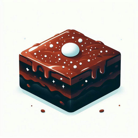 Illustration of a chocolate cake on a white background - digital paintingのイラスト素材