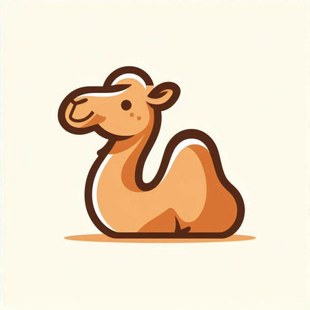 Camel vector illustration. Cute camel isolated on white background.のイラスト素材