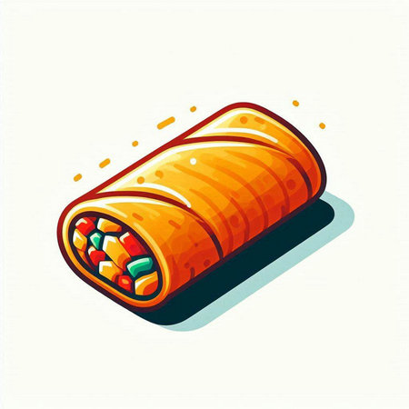 Illustration of a sushi roll isolated on a white background - vectorのイラスト素材