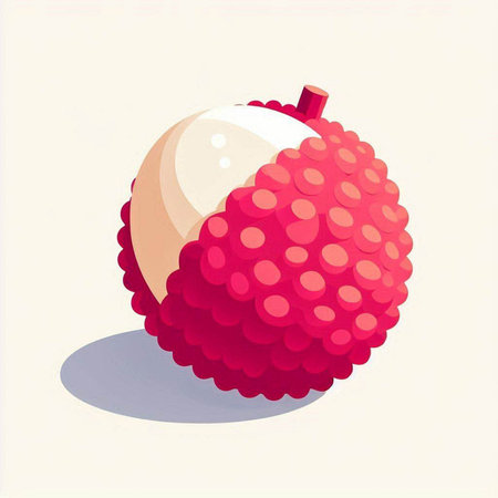 Lychee vector illustration. Isolated on a white background.のイラスト素材