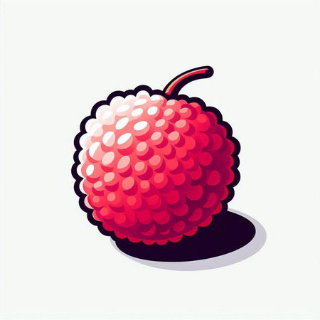illustration of a red apple on a white background, vector illustrationのイラスト素材