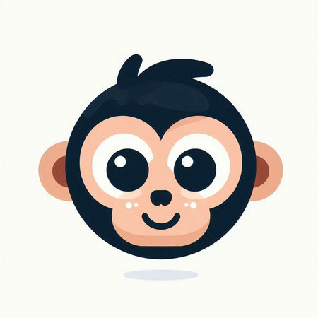 Cute cartoon monkey. Vector illustration isolated on a white background.のイラスト素材