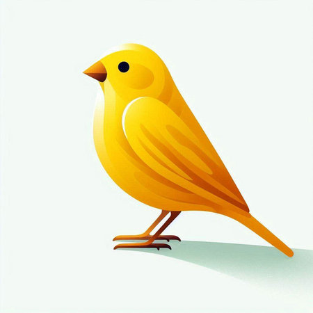 Yellow bird isolated on white background. Vector illustration for your design.のイラスト素材
