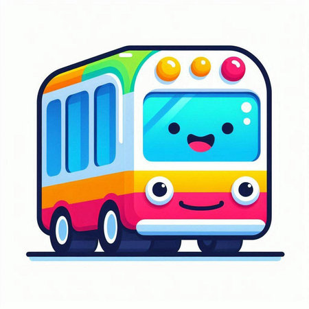 Cute cartoon train. Vector illustration isolated on a white background.のイラスト素材