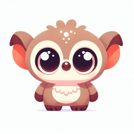 Cute cartoon kawaii animal. Vector illustration for your designのイラスト素材