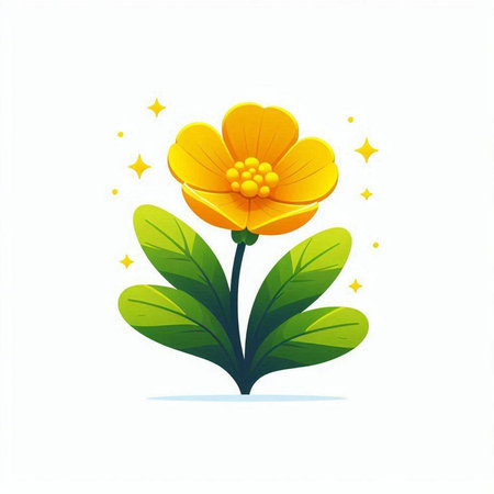 cute yellow flower isolated on white background. vector illustration EPS10のイラスト素材
