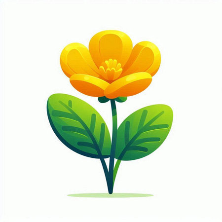 yellow flower isolated on white background. vector illustration. eps 10のイラスト素材