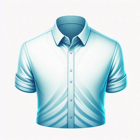 Men's shirt on a white background. 3d render illustration.のイラスト素材