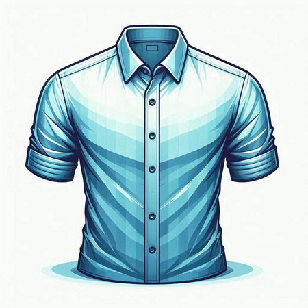 Men's shirt. Vector illustration of a man's shirt on a white background.のイラスト素材