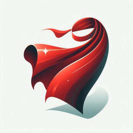 Abstract red ribbon on white background. Vector illustration. Eps 10.のイラスト素材