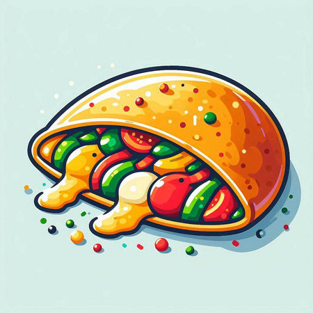 Mexican food vector illustration. Traditional mexican fast food.のイラスト素材