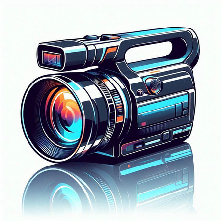 Digital camera on a white background. Vector illustration. Eps 10.のイラスト素材