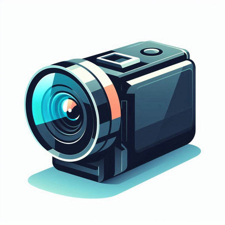camera vector illustration isolated on a white background. 3d render.のイラスト素材