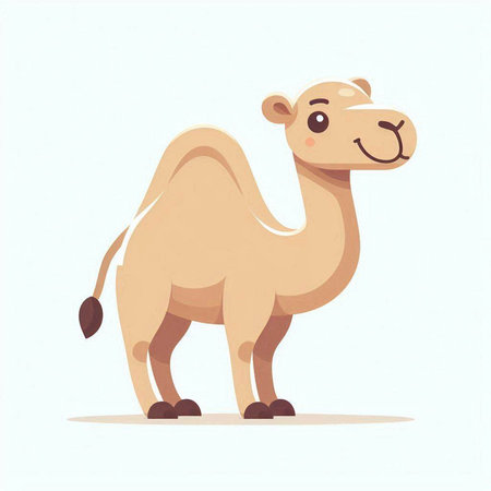 Cute cartoon camel. Vector illustration of a camel on a white background.のイラスト素材