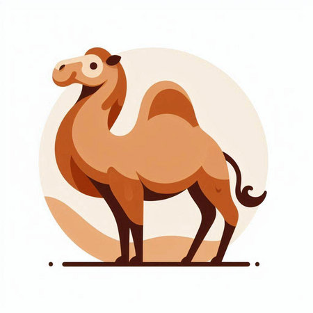 Camel. Vector illustration in flat style on a white background.のイラスト素材
