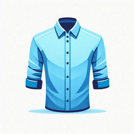 Blue shirt isolated on a white background. Vector illustration. Eps 10.のイラスト素材