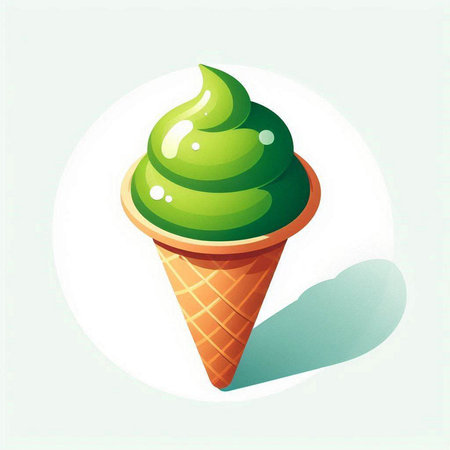ice cream in a waffle cone on a white background, vector illustrationのイラスト素材