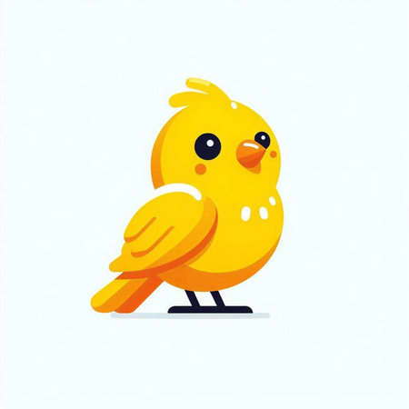Cute yellow chicken on white background. Vector illustration in cartoon style.のイラスト素材