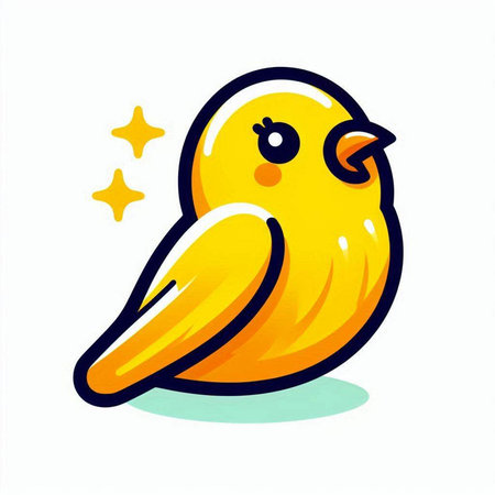 Cute yellow bird on a white background, vector illustration, epsのイラスト素材