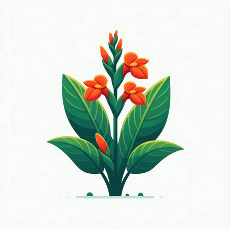 Canna flower vector illustration isolated on white background. Vector illustration.のイラスト素材