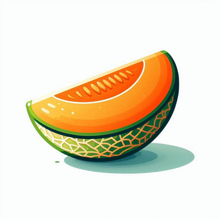 Melon on a white background, vector illustration, eps10のイラスト素材