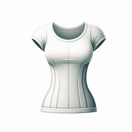 Women's t-shirt on a white background. 3d renderingのイラスト素材