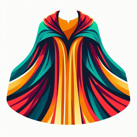 Illustration of a colorful coat isolated on a white background - vectorのイラスト素材