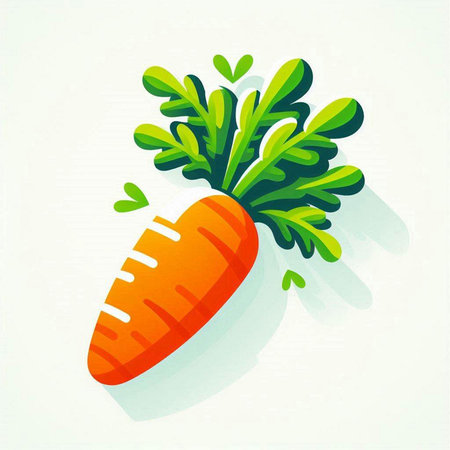 Carrot with leaves on white background. Vector illustration. Eps 10.のイラスト素材