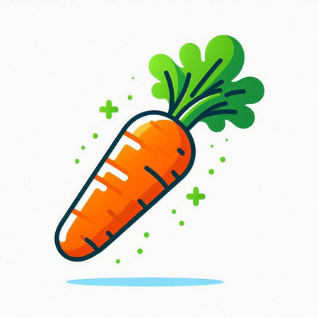 Carrot icon, vector illustration. Flat design. Vegetarian food.のイラスト素材