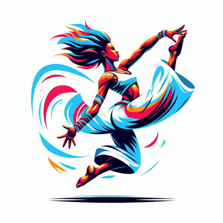 Beautiful girl dancing flamenco. Vector illustration for your designのイラスト素材