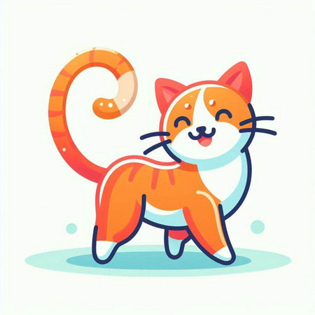 Cute cat. Vector illustration in cartoon style on white background.のイラスト素材