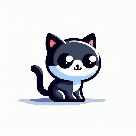 Cute cartoon cat. Vector illustration isolated on a white background.のイラスト素材