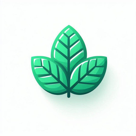 Green leaf icon on white background. Vector illustration. Eps 10.のイラスト素材